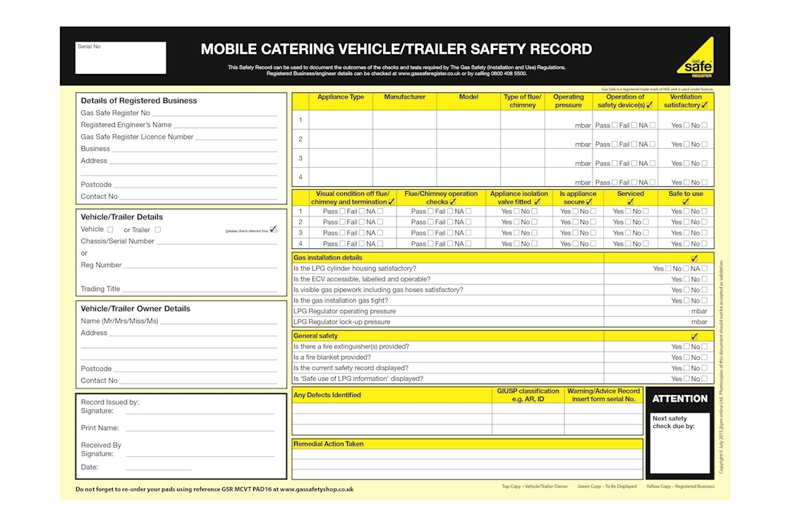 Mobile Catering Vehicle Trailer Safety